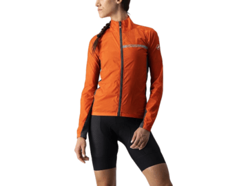 Dámska bunda Castelli Squadra Stretch W Jacket Fiery red/Dark gray