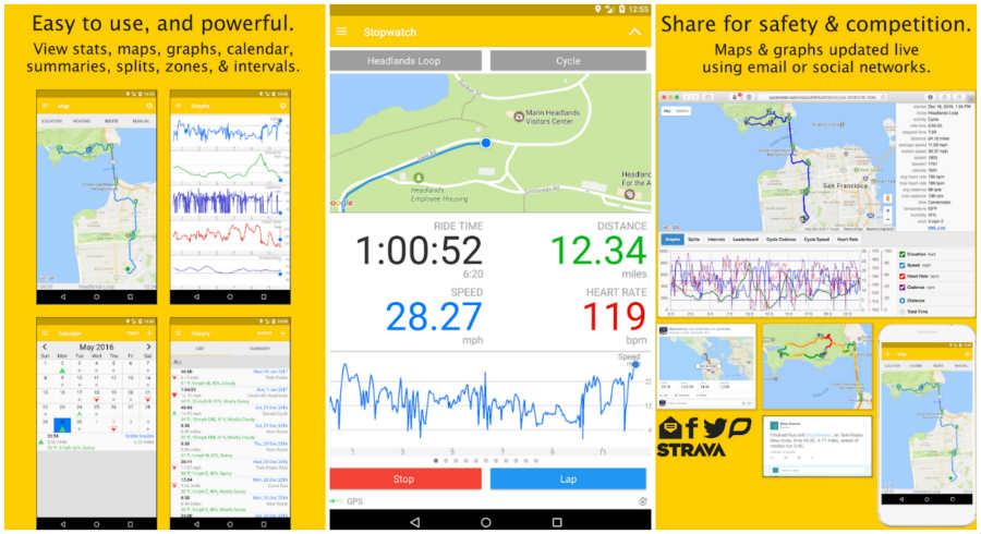 Cyklistická aplikácia Cyclemeter