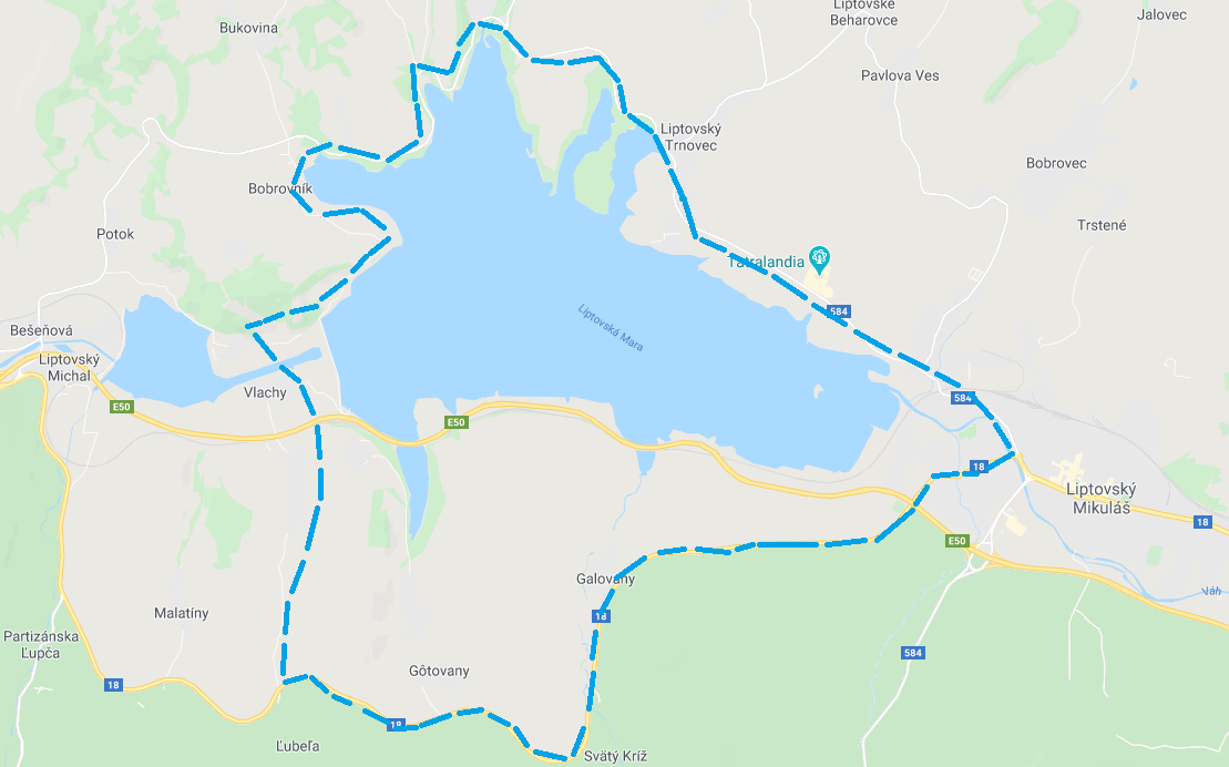 Cykloturistická trasa okolo Liptovskej Mary