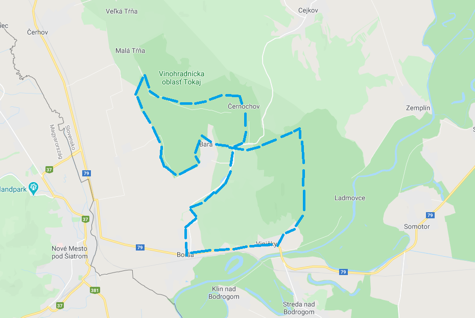 Cykloturistická trasa okruh po Tokaji